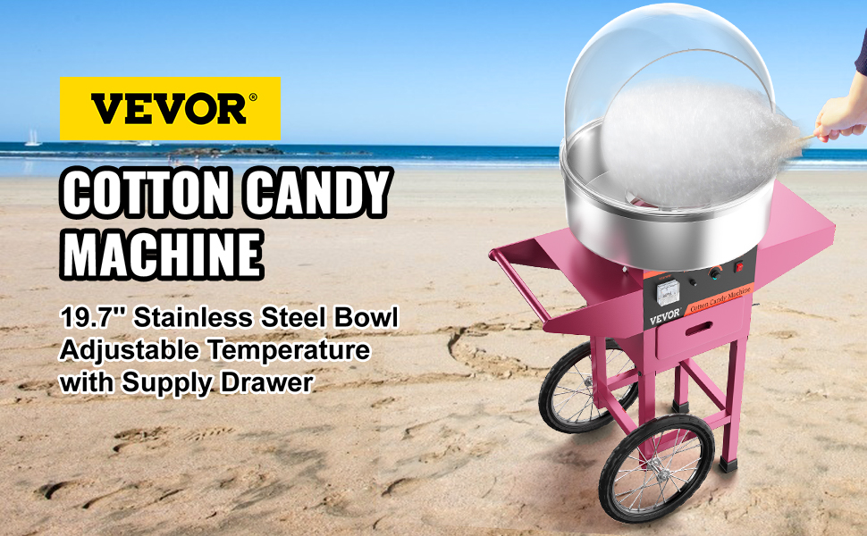 Cotton Candy Machine,Pink,Cart/Cover