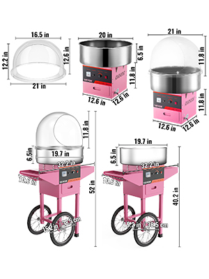 Cotton Candy Machine,Pink,Cart/Cover