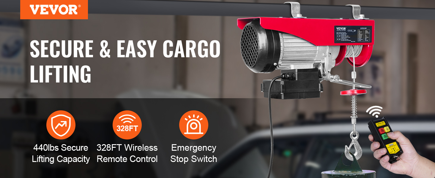 Electric Hoist,Remote Control,Pure Copper Motor