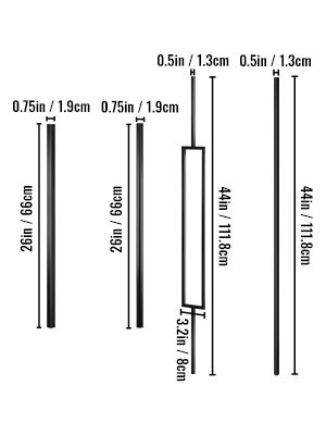 Deck Balusters,10/16/101 Pack,26/44 in