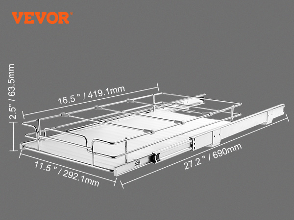 pull out cabinet,1 tier,steel