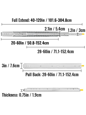 Drawer Slides,71.1-152.4 cm,227 kg