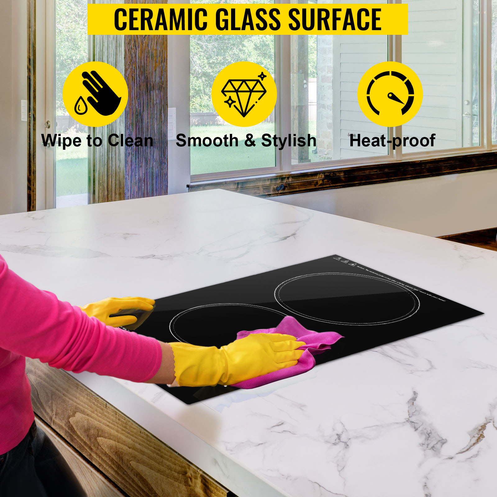 Built-in Induction/Ceramic Cooktop,Sensor Touch Control,with 2/4/5 Burners