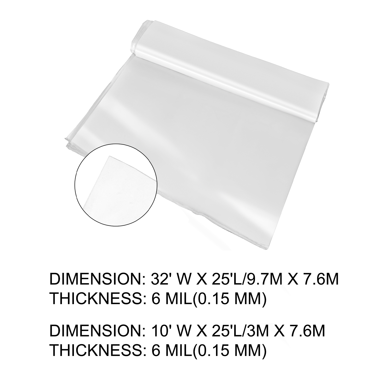 VEVOR PE Gewächshausfolie Folientunnel Treibhausfolie 3/9,7x7,6m Tomatenhaus - Bild 2 von 26