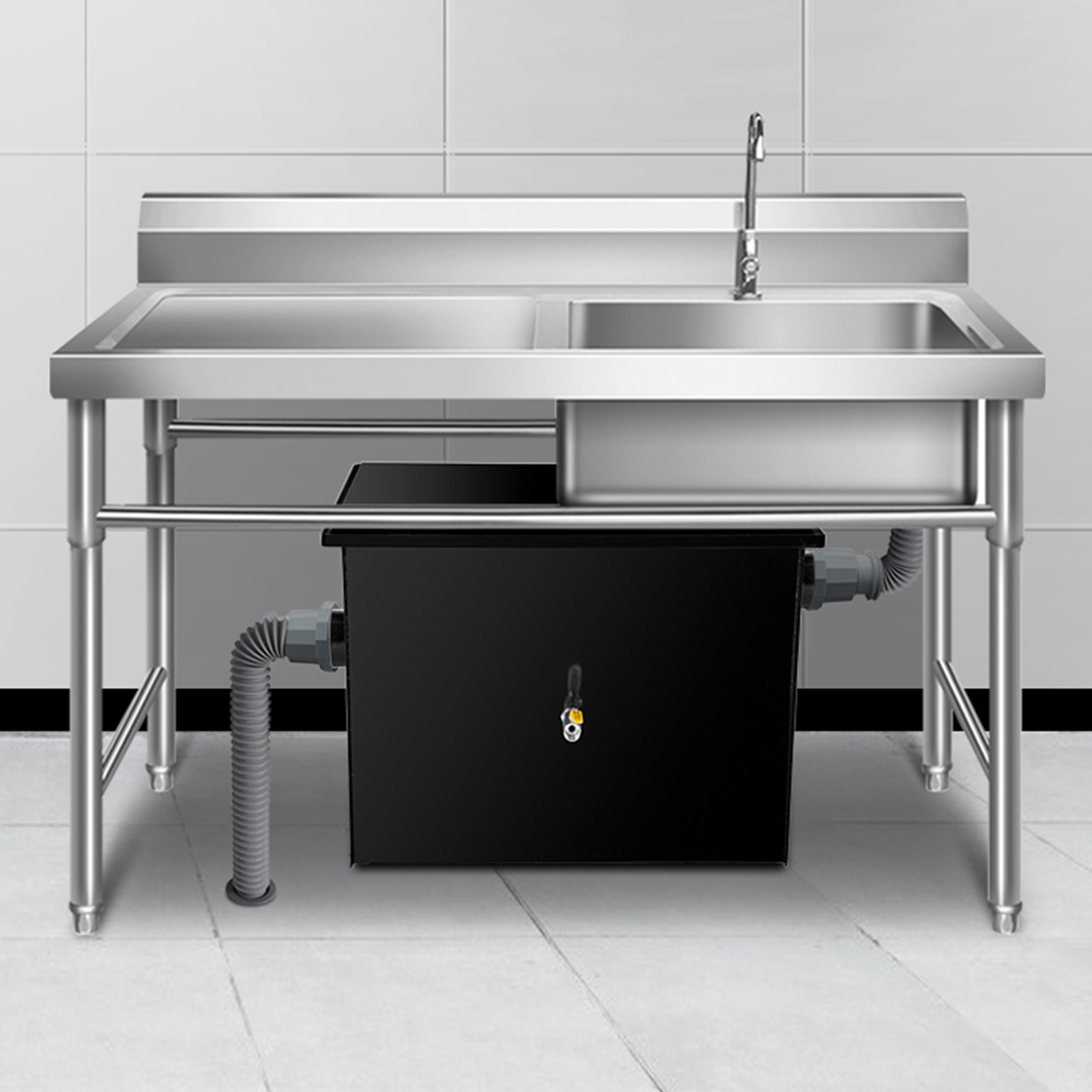 Grease Traps For Sale VEVOR Commercial Grease Trap, 8 Lbs. Grease Interceptor Side Inlet Interceptor Under Sink Carbon Steel Grease Trap 4 6 Gpm Ysflqb8domfhra1gyv0 Under Sink Grease Trap
