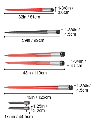 Hay Bale Spear,Red/Black,Spring Steel