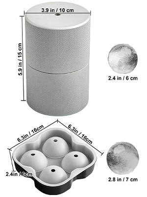Ice Ball Press Kit,2.4 / 2.8 inch,Sphere
