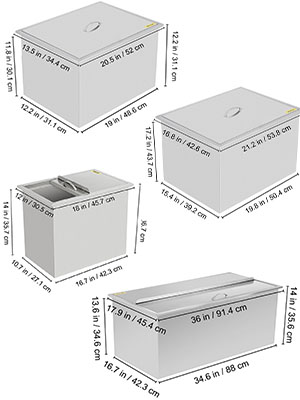 Drop In Ice Chest Bin, 304 Stainless Steel, Drain Included