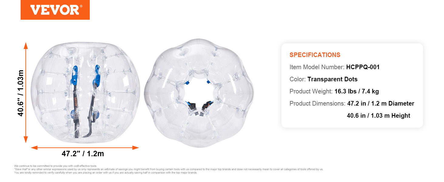 Inflatable Bumper Balls,PVC,Easy to Wear