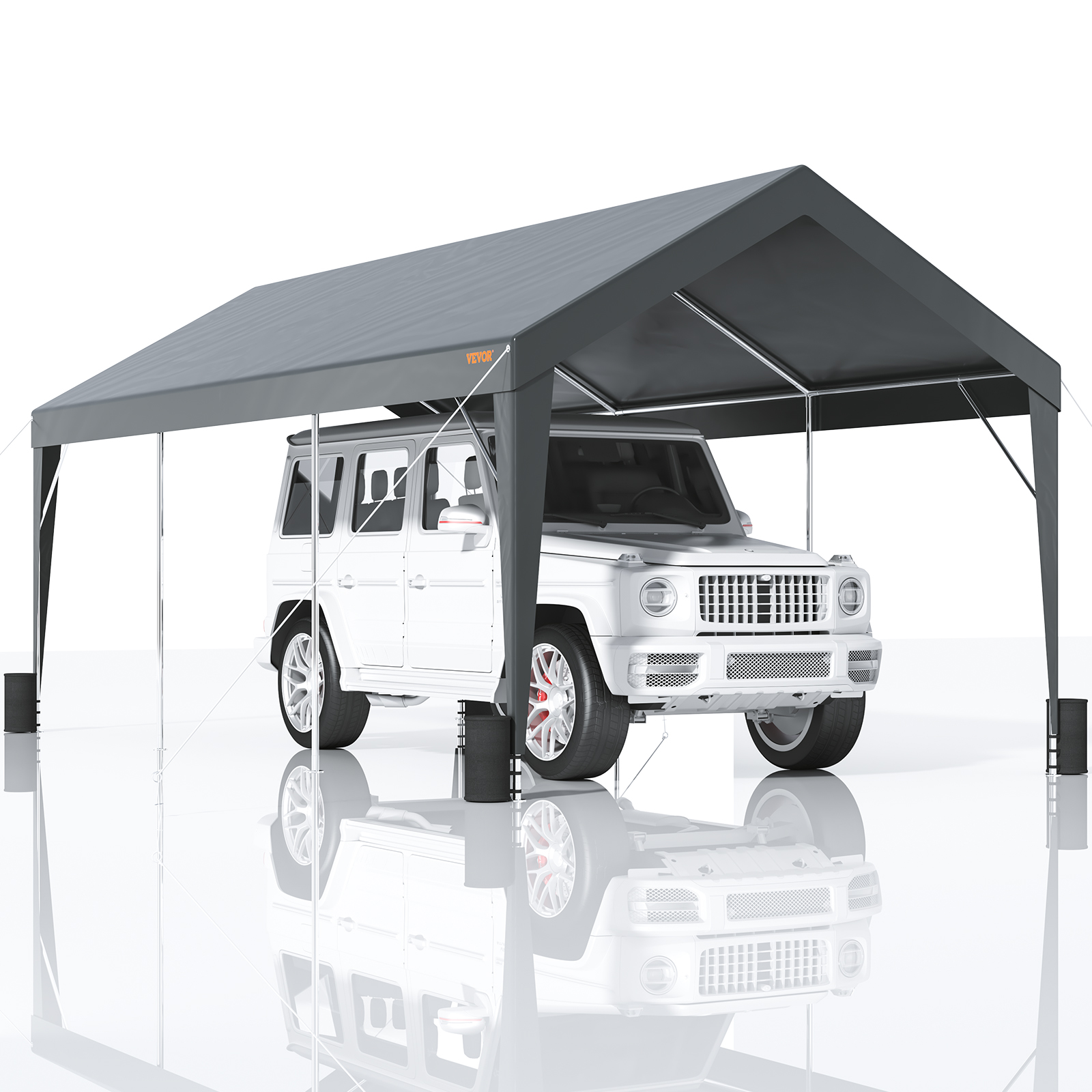 VEVOR Carport Car Canopy Garage Shelter Tent 10x20ft with 8 Poles for Auto Boats