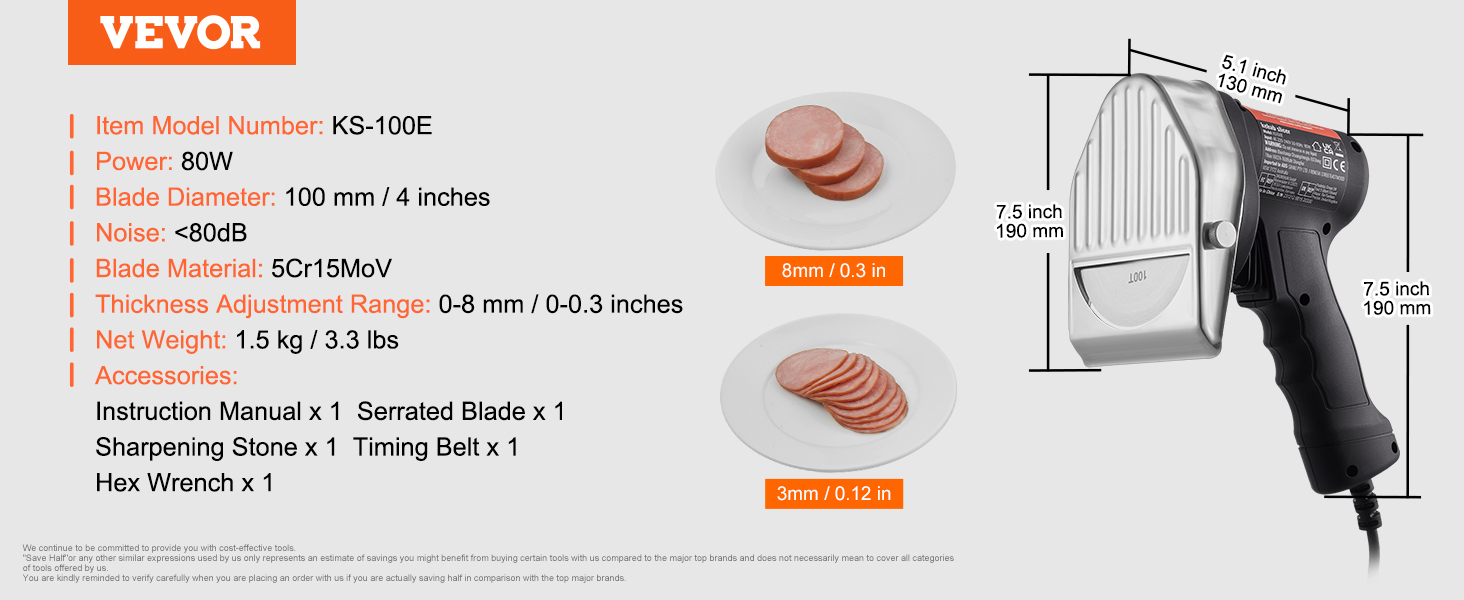 Electric Shawarma Knife,2 Blades,Adjustable Thicknes