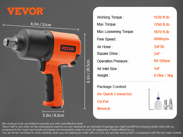 Air Impact Wrench,3/4