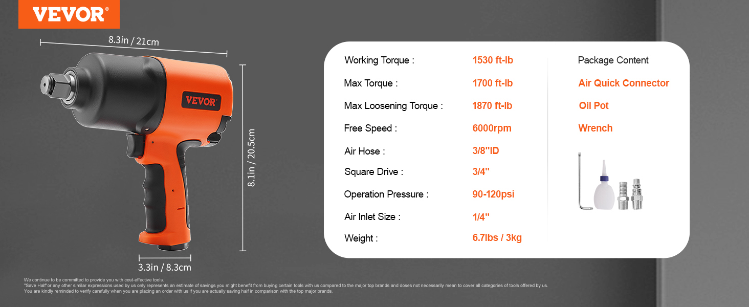 Air Impact Wrench,3/4