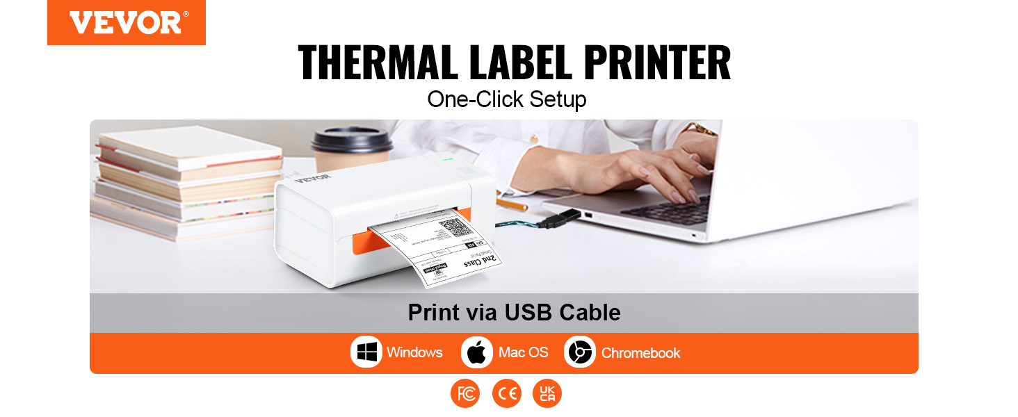 Thermal Label Printer,USB/Bluetooth Connection,203DPI/300DPI
