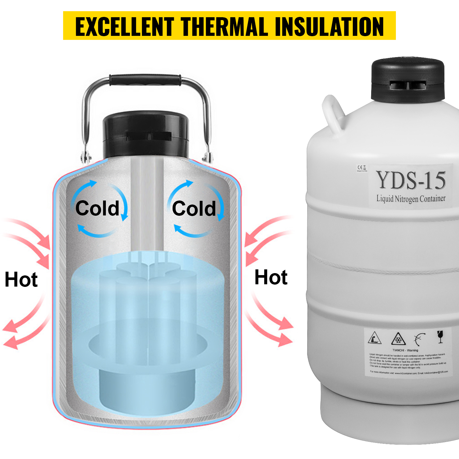 Réservoir azote liquide YDS 1-30 avec canister - Cryofarm - 06.05.0011