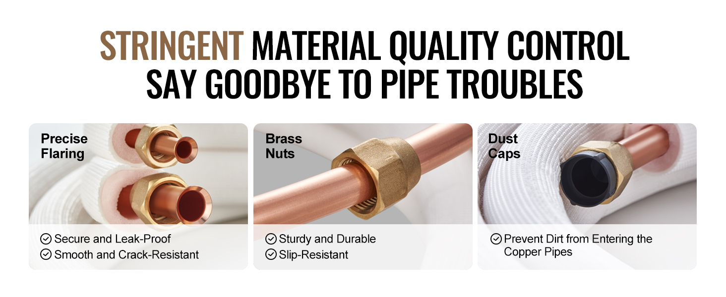 Ductless Mini Split Line Set Insulated Copper Kit 16/25/50 ft