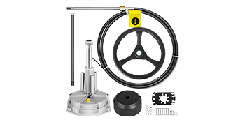 Marine Steering System, 10/12/13/14/15/16 Feet Cable, 13.5 Inch Wheel