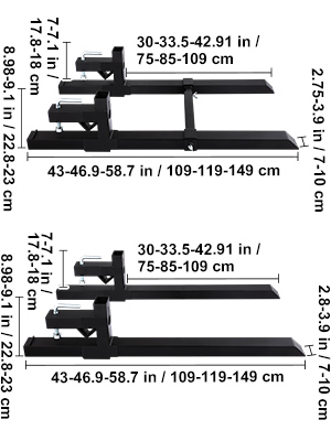 pallet fork,1500-4000lbs, 43-58.7‘’ Length