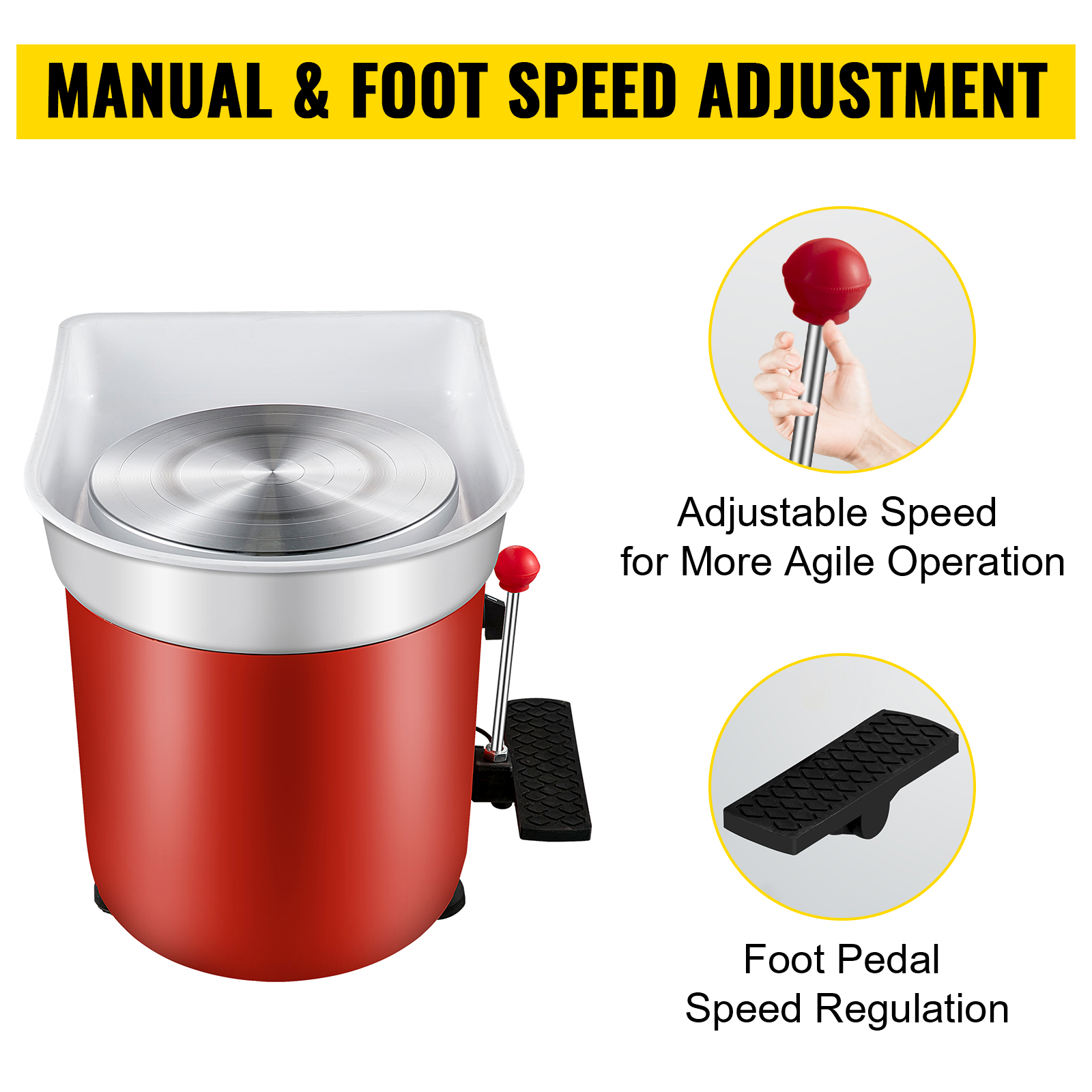 Pottery Wheel,9.8/14inches,LCD Display