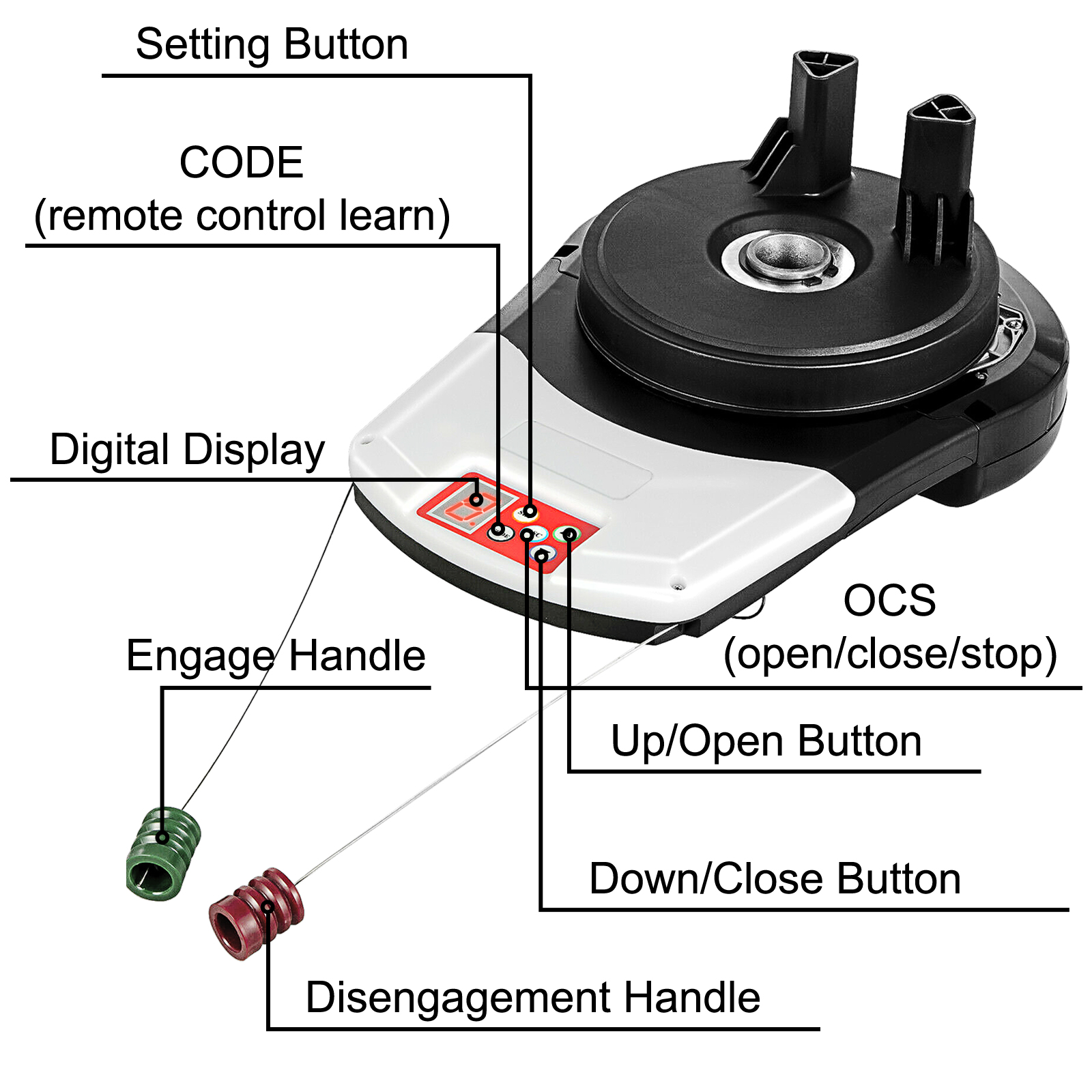 Roller Door Opener,2 Remote/Garage Roller Door Opener,Remote Control,Automatic