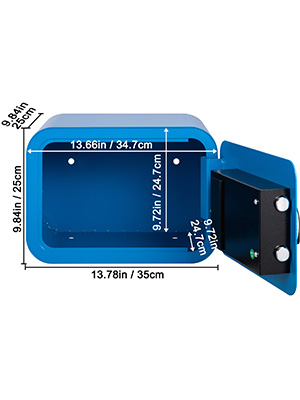 Safe Box,2 Lock Systems,Wall Mounted Design