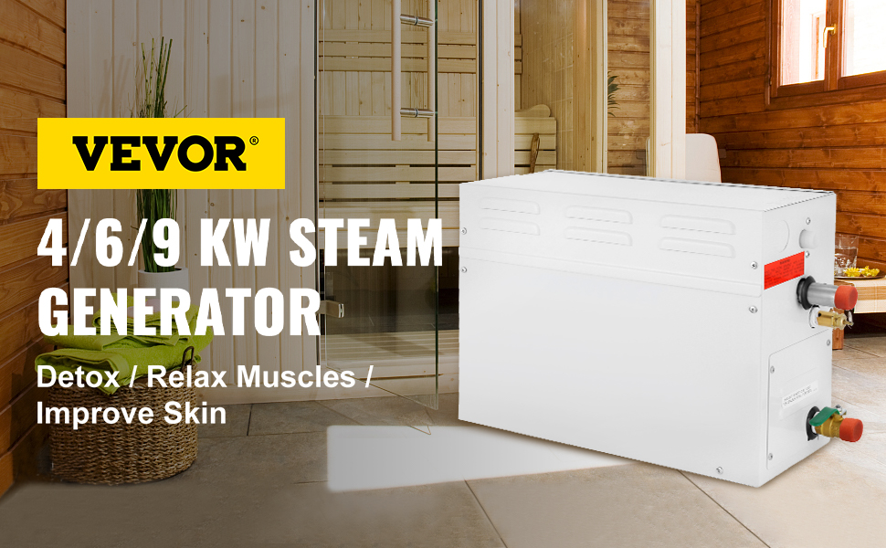 Générateur De Vapeur Sauna 7,5 KW VEVOR - Pour Douche, Bain, Spa - Contrôle Température, Vidange Auto