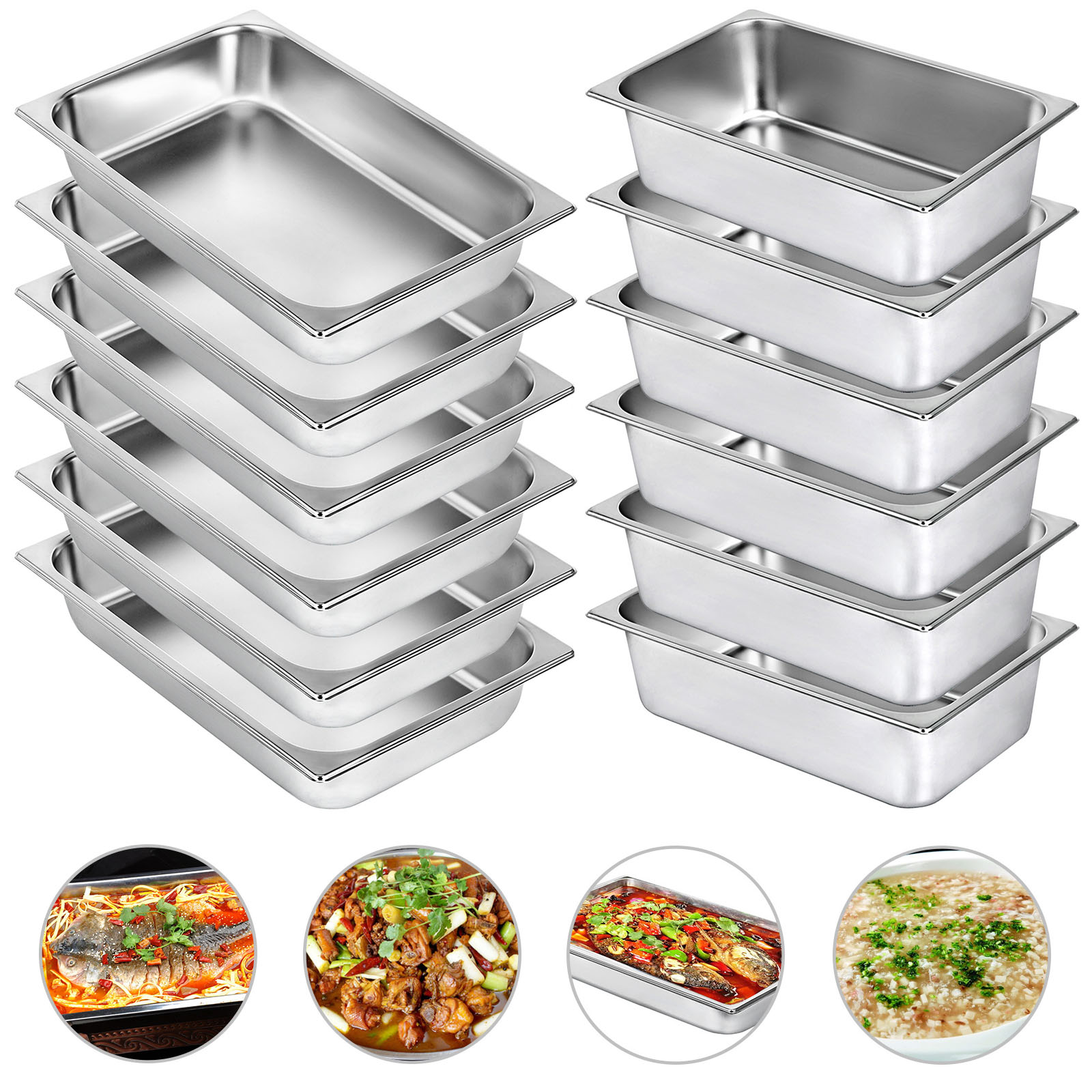 Prepline PFP-13-6 1/3 Size Stainless Steel Steam Table / Hotel Pan, 6