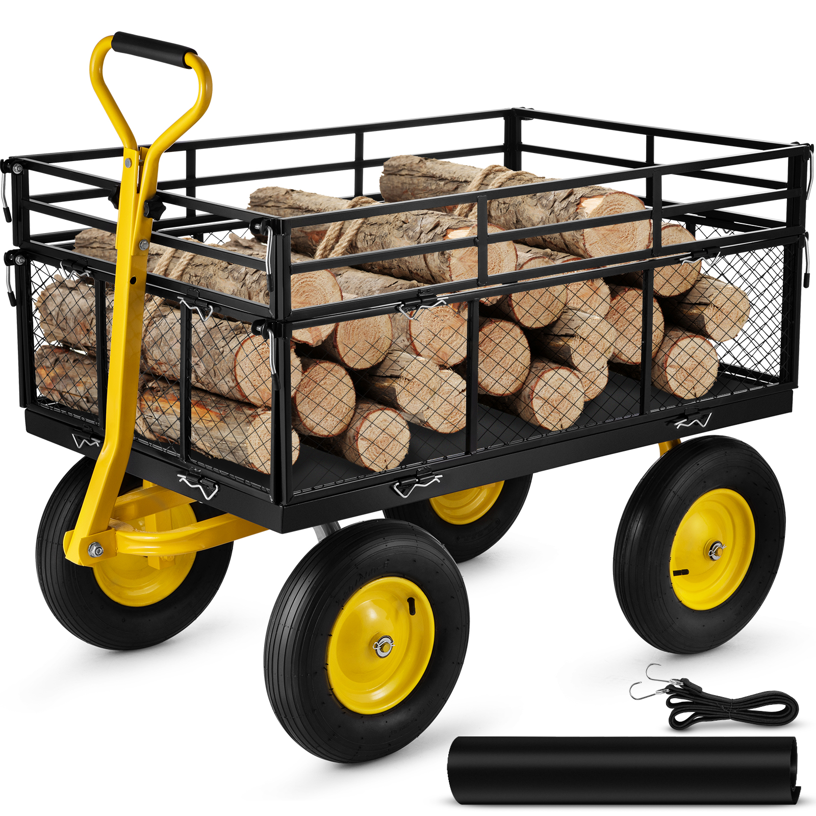 Steel Garden Cart,500-1400 lbs,Removable Sides