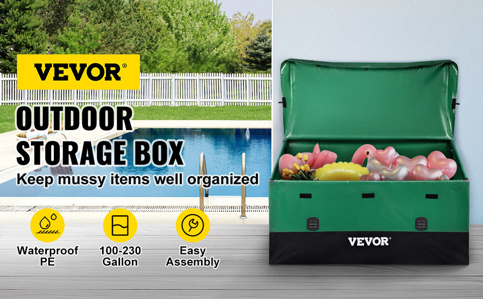 Outdoor Storage Box,PE,100-230 Gallon