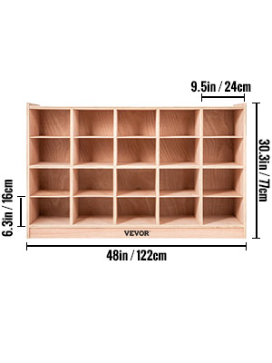 Cubby Storage Units/Classroom Storage Cabinet,20/8 Grids,Wood,5-Section,48.4 Inch High,Classroom,Home