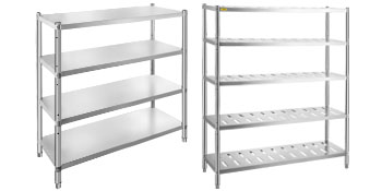 Storage Shelves, 4/5 Tier, Stainless Steel