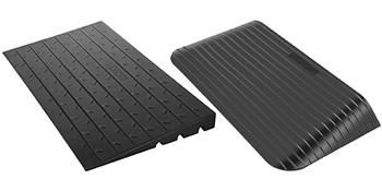 Rubber Threshold Ramp,Beveled Edges,with Channels