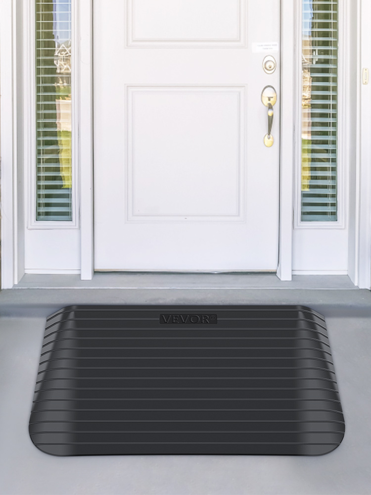 Rubber Threshold Ramp,Beveled Edges,with Channels