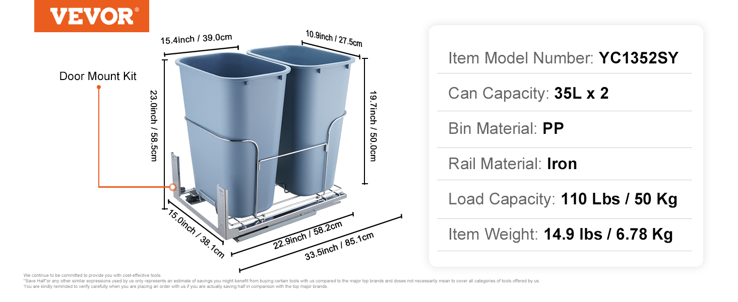 waste container,pullout,large capacity