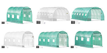 Tunnel Greenhouse,Multi-sizes,Green/White