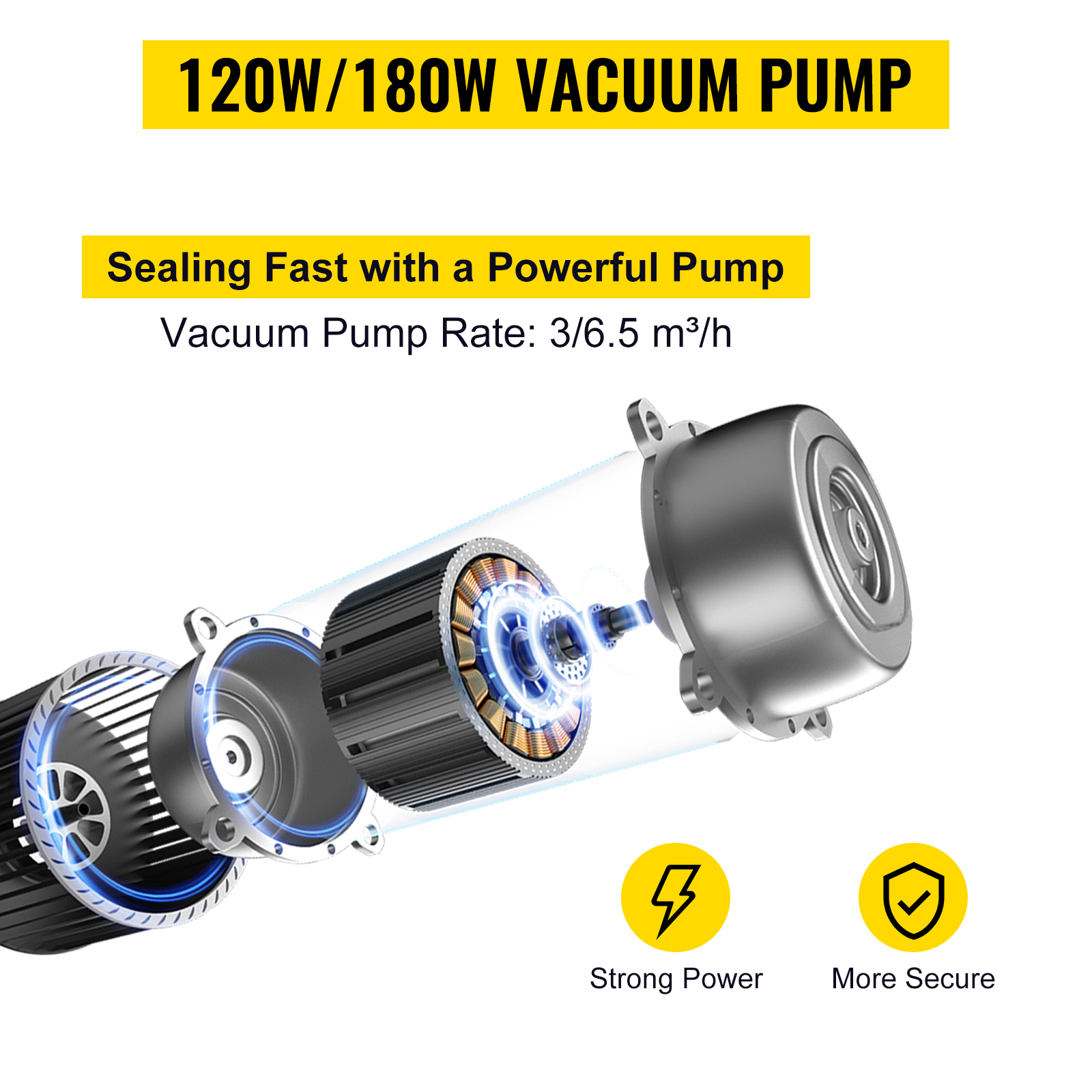  VEVOR Chamber Vacuum Sealer, DZ-260A 6.5 m³/h Pump