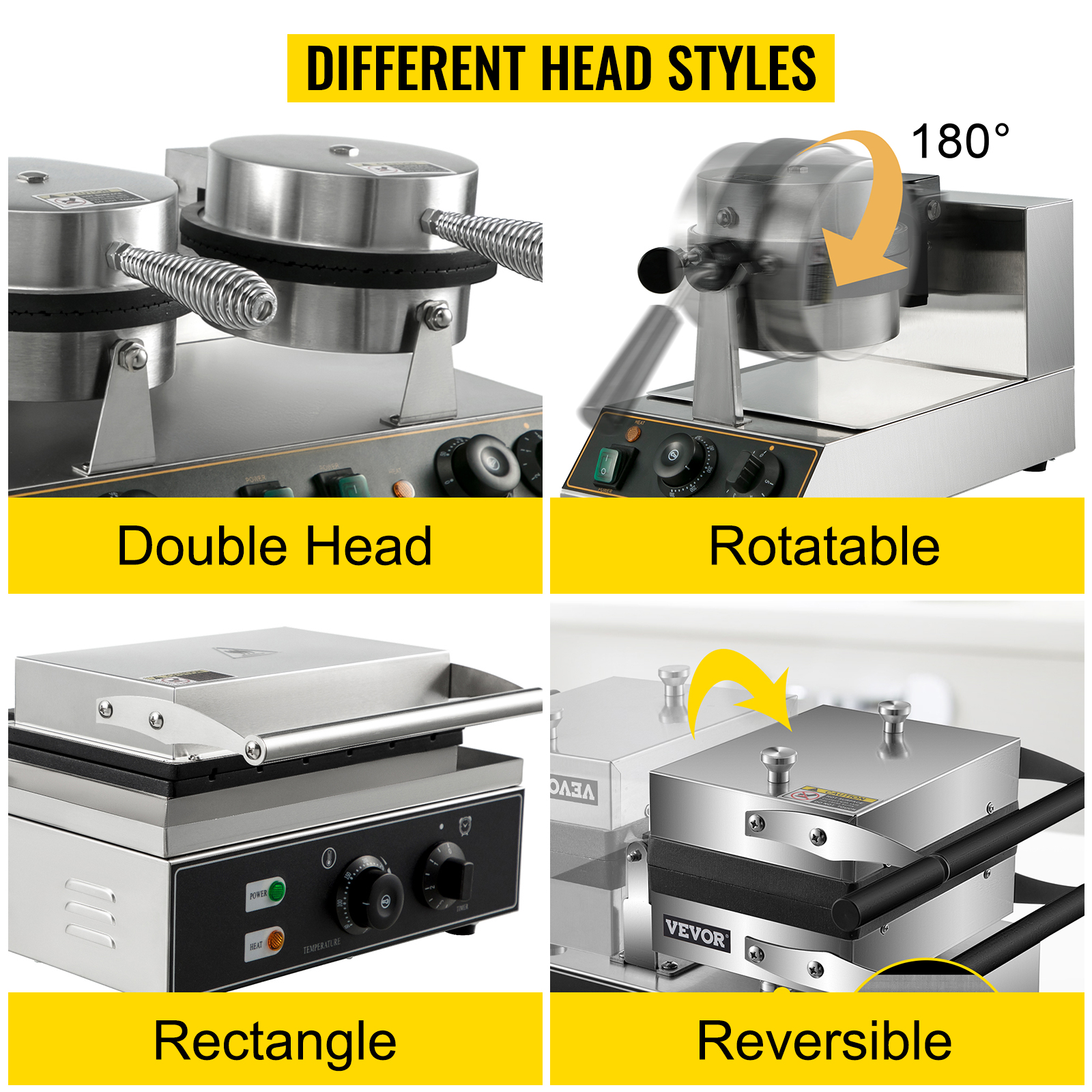 Commercial Waffle Maker,Single/Double Head,Round/Rectangle