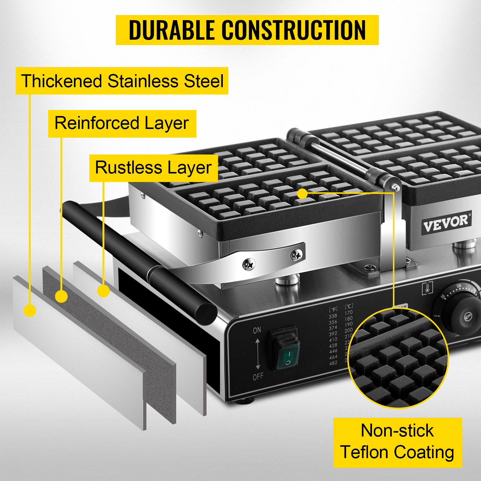 Commercial Waffle Maker,Single/Double Head,Round/Rectangle