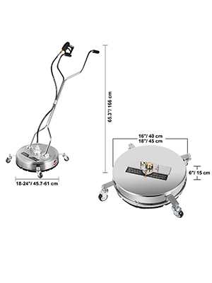 Surface Cleaner,16/18/20/21/22/24 in,Stainless Steel