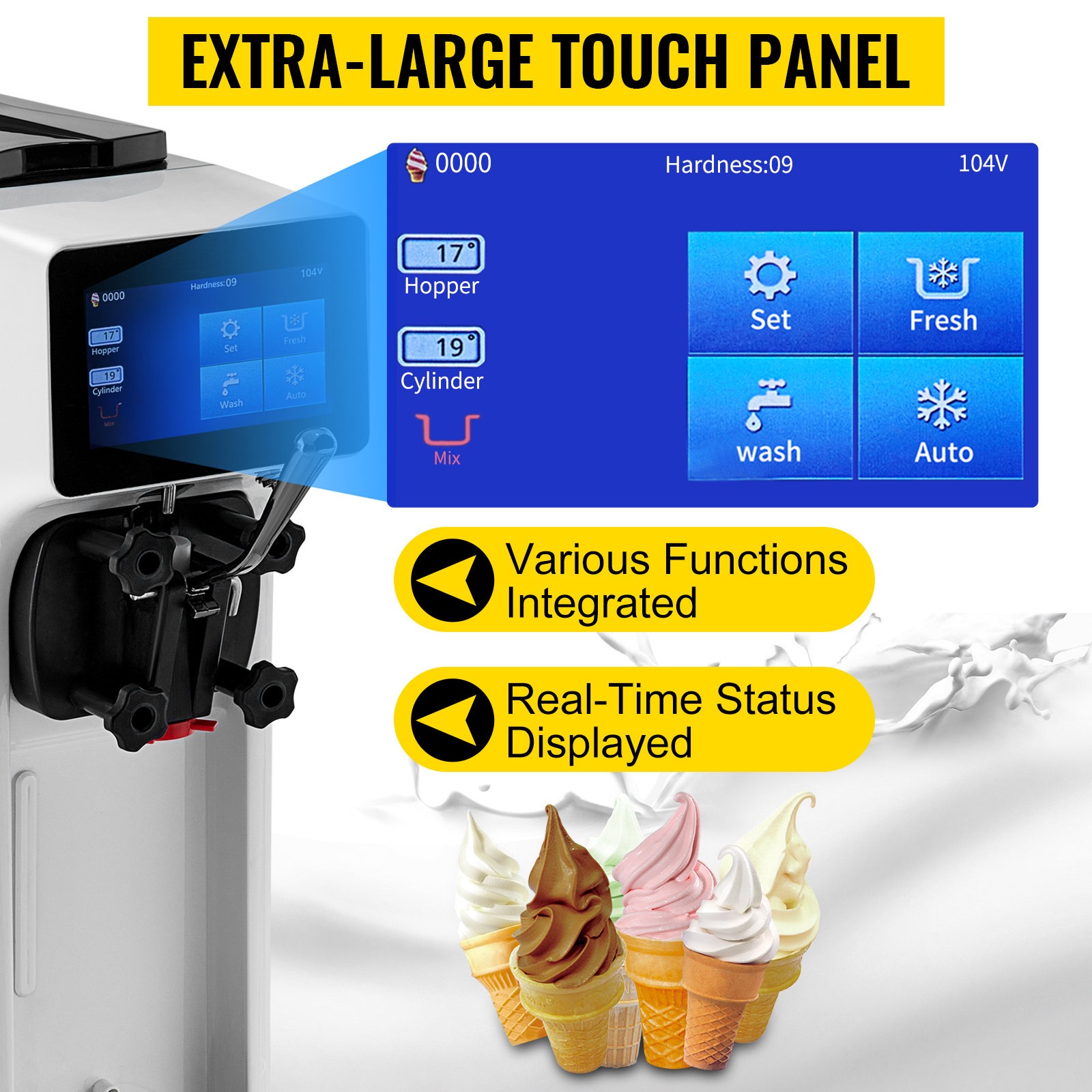 Ice Cream Makers, Fully Automatic Mini Fruit Soft Serve Ice Cream Machine  Simple One Push Operation, Great for Making Healthy Soft Serve Sherbet