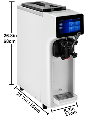 Arbeitsplatten-Eismaschine, 10–20 l/h, 1000 W, weiß