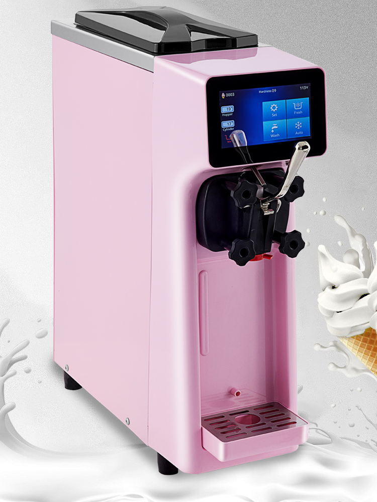 VEVOR Commerciële Softijsmachine Ijsmachine 1000W Soft Serve Ijsmachine Roze Aanrecht Softijsmachine met Extra Groot Aanraakscherm en voor het Serveren Ijs Custard | VEVOR NL