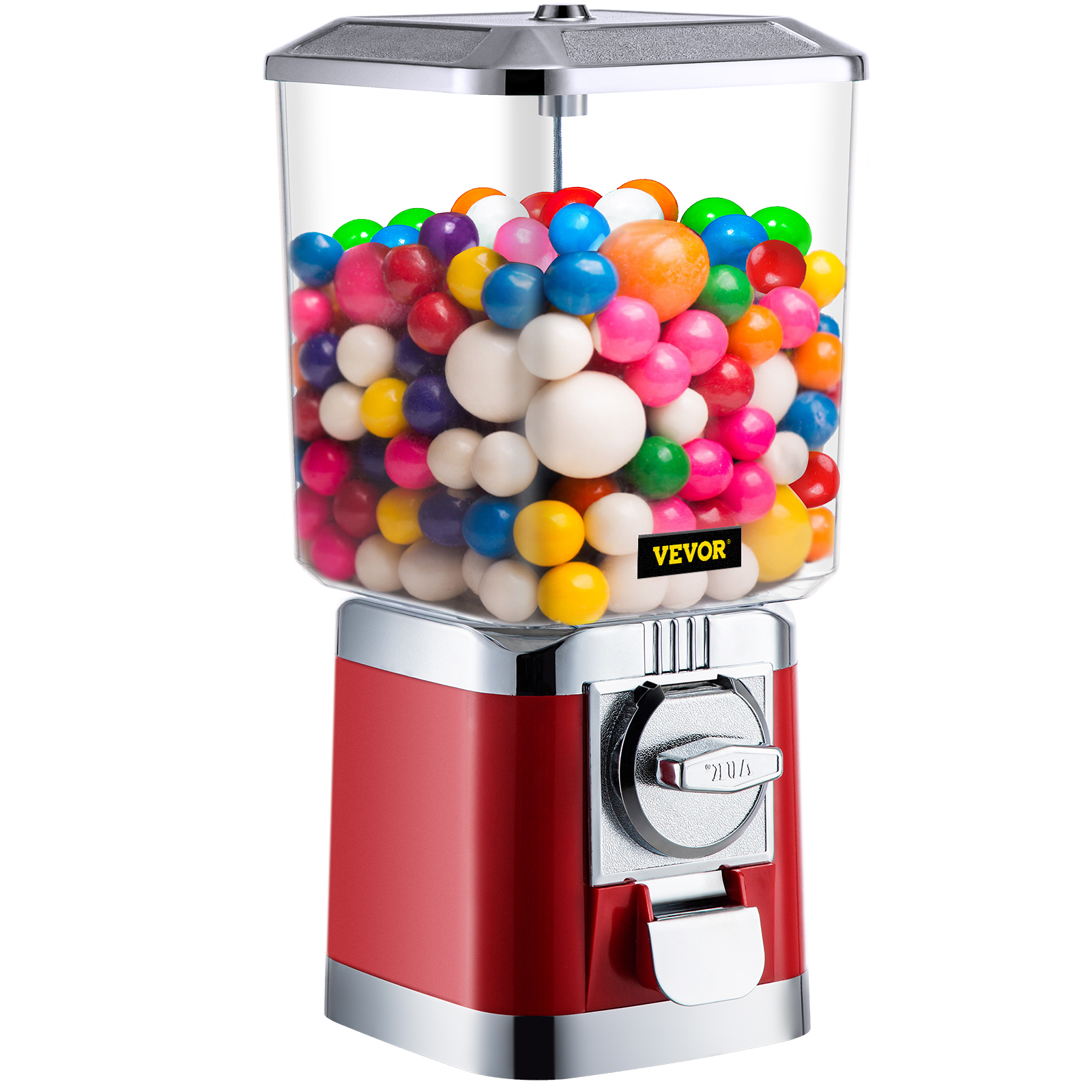 BUBBLE GUM GUMBALL MACHINE SWEET CANDY VENDING DISPENSER COIN BANK VINTAGE RED 