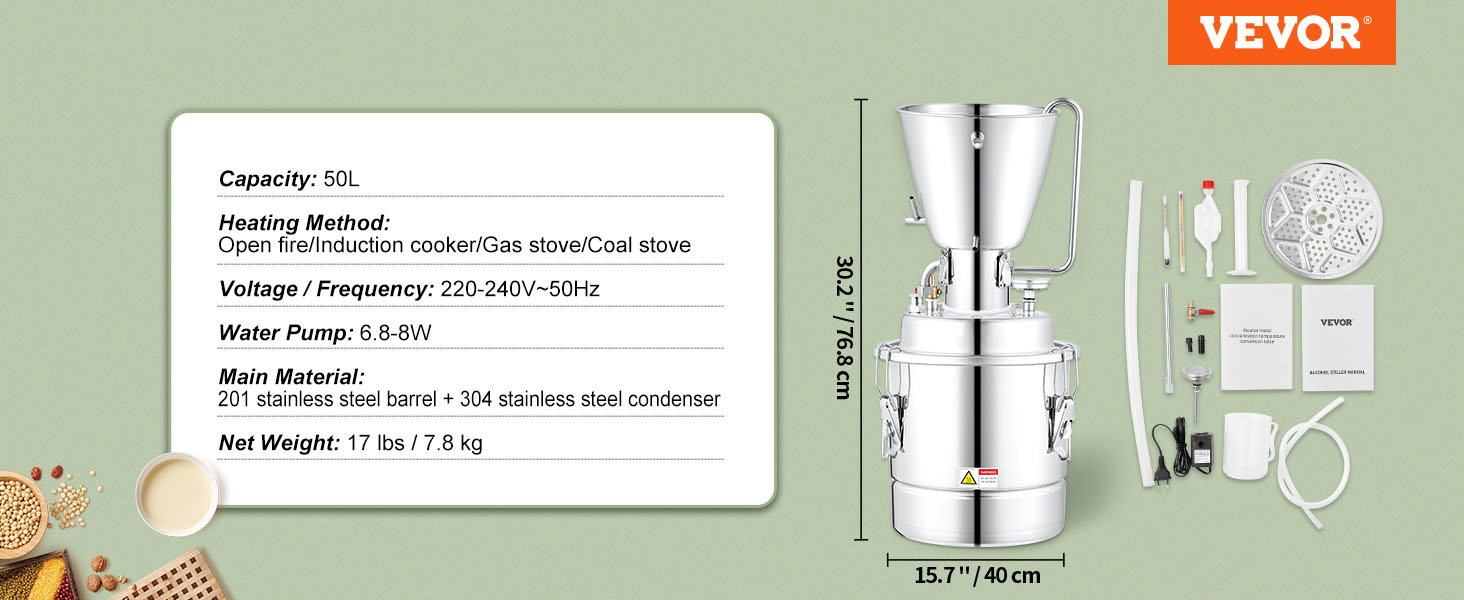 Moonshine Still,50L,Stainless Steel