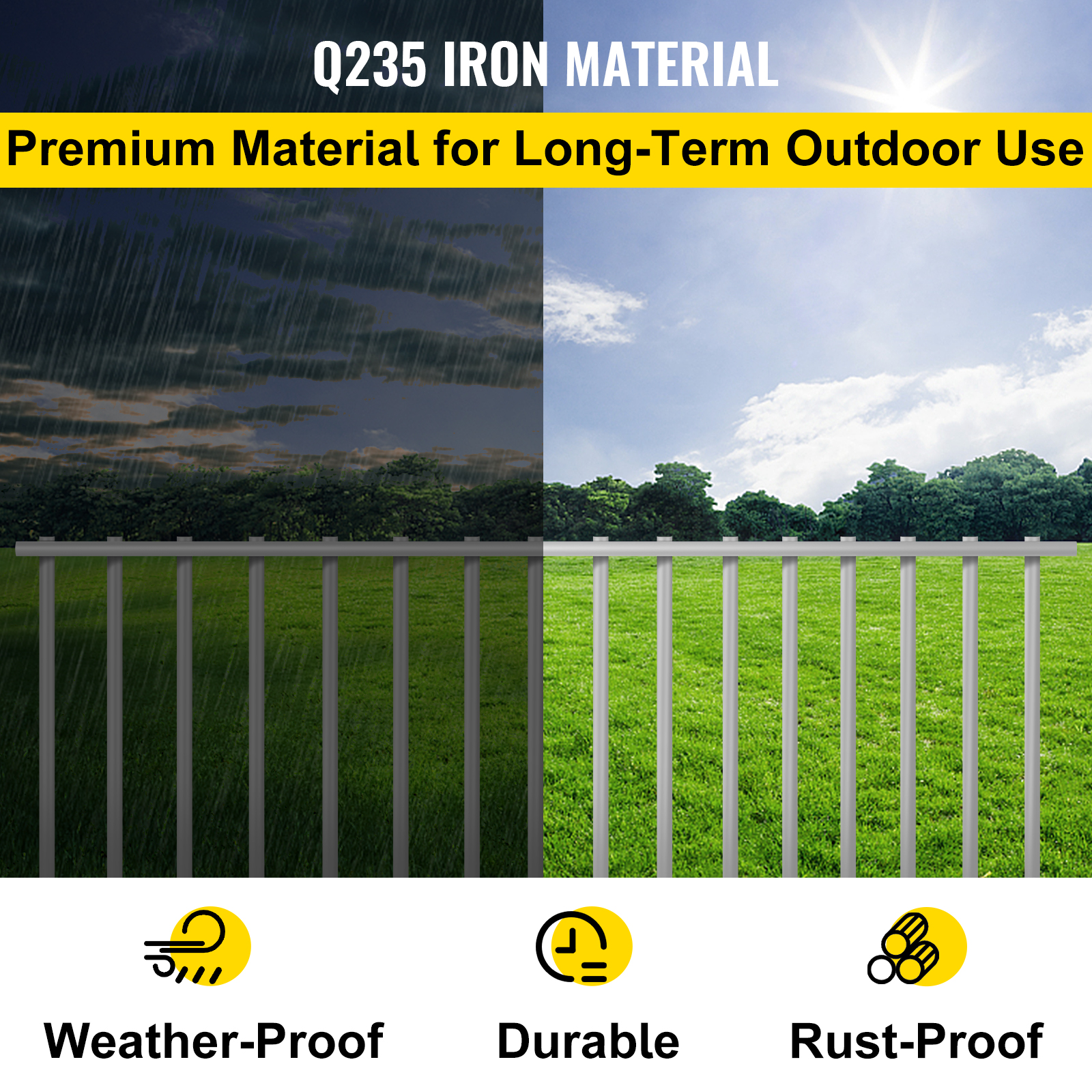 VEVOR 10 Pack Animal Barrier, 8"x32" Dog Fence Barrier, Q235 Iron No