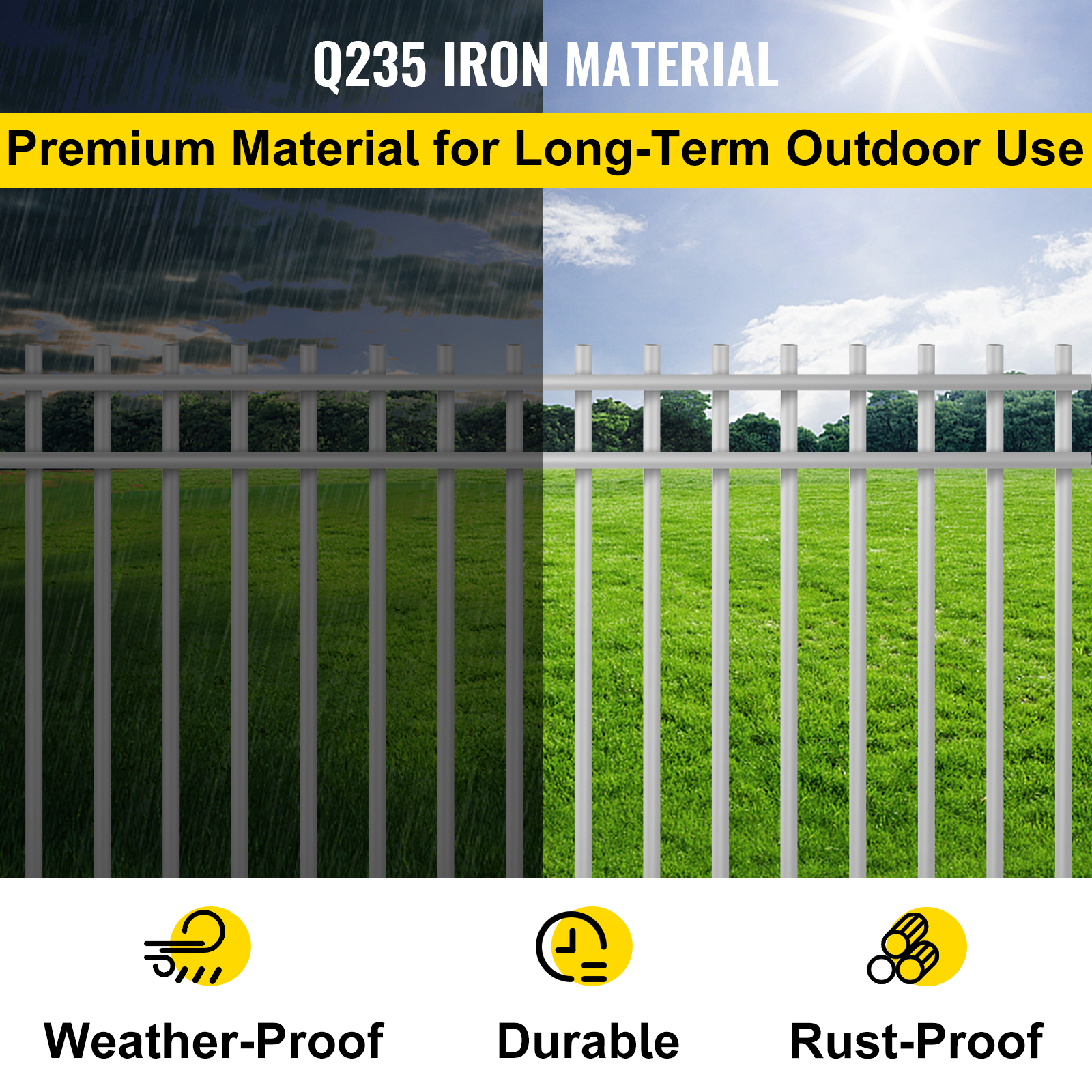 Vevor 5 Pcs Animal Barrier Dog Fence Gap Barrier 15"x24" No Dig Under