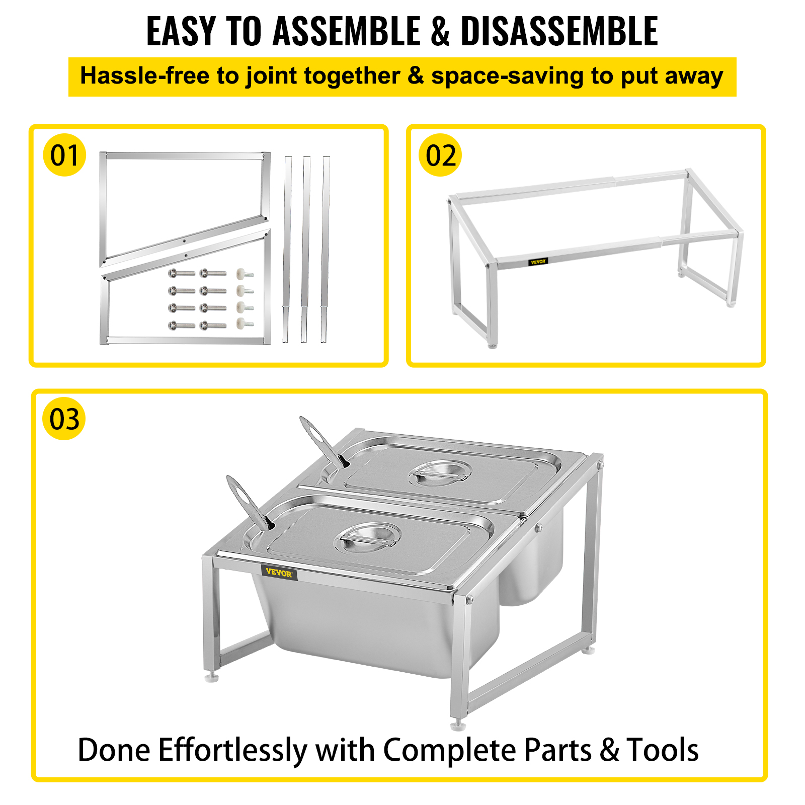 VEVOR Expandable Spice Rack Seasoning Holder 1/2 Tiers with 1/3
