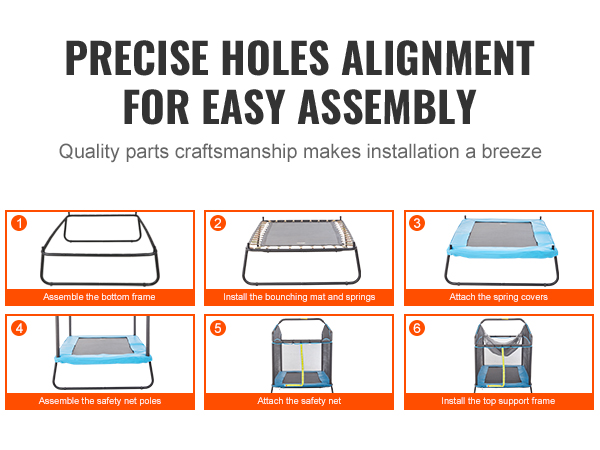 Kids Trampolin Mit Basketballkorb & Schaukel - Verstellbarer Gymnastikstab, Sicherheitsnetz - Für Kinder 1-8 Jahre, Indoor & Outdoor