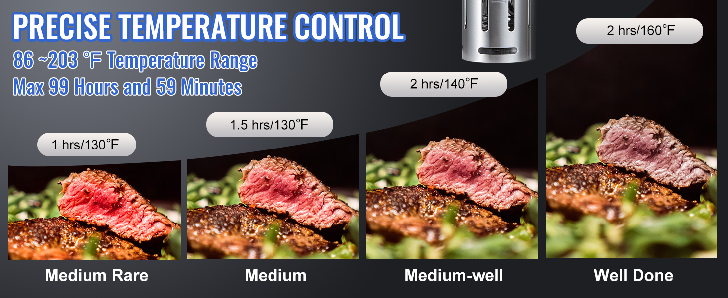 VEVOR Sous Vide Machine, Bluetooth Wi-Fi Connect App Control Sous