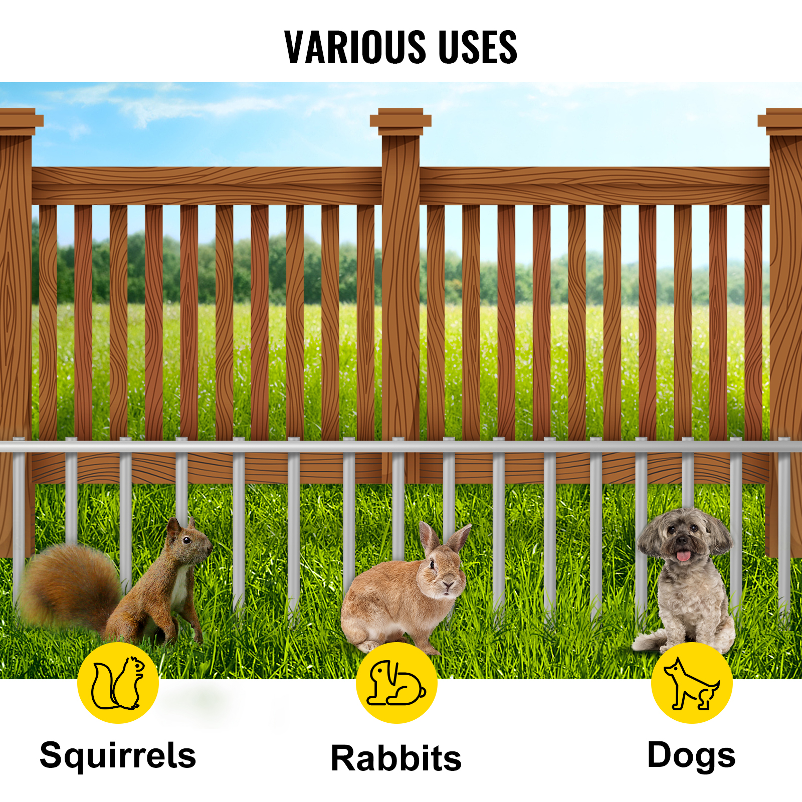 VEVOR 25 Pack Animal Barrier, 10"x32" Dog Fence Barrier, Q235 Iron No